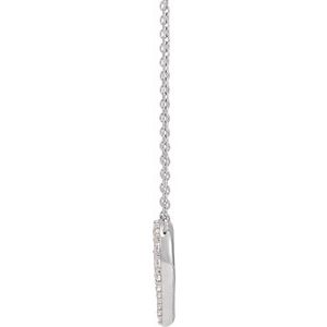 14K White Gold 3/8 CTW Lab-Grown Diamond Heart 16-18" Necklace
