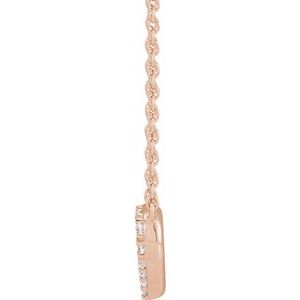14K Rose Gold 1/5 CTW Lab-Grown Diamond Heart 16-18" Necklace