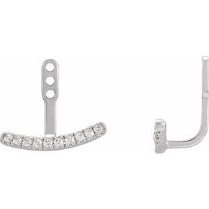 14K White Gold 1/5 CTW Lab-Grown Diamond Curved Bar Earring Jackets