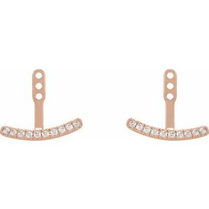 14K Rose Gold 1/5 CTW Lab-Grown Diamond Curved Bar Earring Jackets – image 2