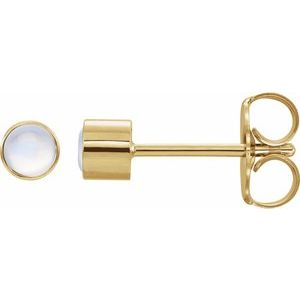 18K White Gold 1.5 mm Round Bezel-Set Earring Mounting – image 2