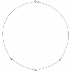 14K White 1/5 CTW Natural Diamond 3-Station 18" Necklace