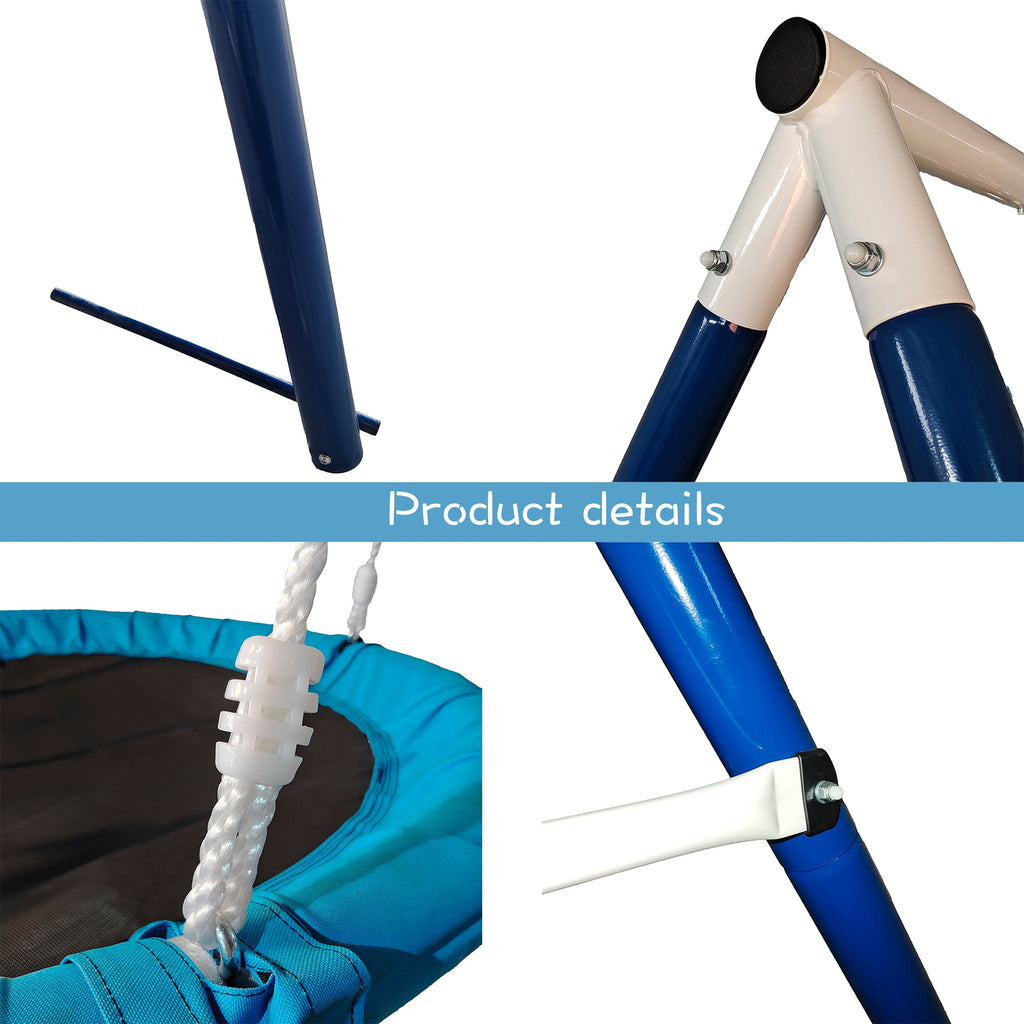 Metal Swing Set for Kids – Outdoor Playground Equipment with Disc Swing