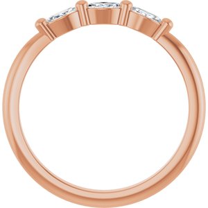 14K Rose Gold 1/5 CTW Natural Diamond Three-Stone Anniversary Band