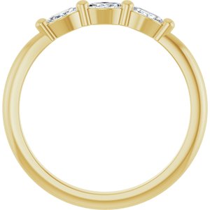 14K Yellow Gold 1/5 CTW Natural Diamond Three-Stone Anniversary Band