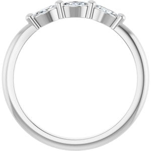 Platinum 1/5 CTW Natural Diamond Three-Stone Anniversary Band