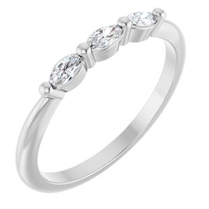 Platinum 1/5 CTW Natural Diamond Three-Stone Anniversary Band