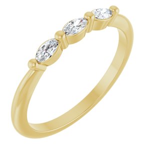 14K Yellow Gold 1/5 CTW Natural Diamond Three-Stone Anniversary Band
