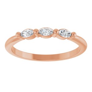14K Rose Gold 1/5 CTW Natural Diamond Three-Stone Anniversary Band