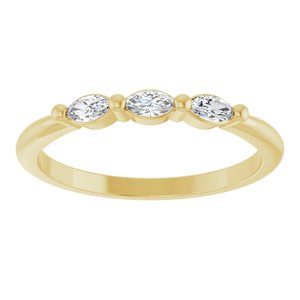 14K Yellow Gold 1/5 CTW Natural Diamond Three-Stone Anniversary Band