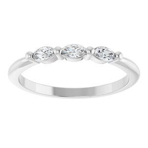 14K White Gold 1/5 CTW Natural Diamond Three-Stone Anniversary Band