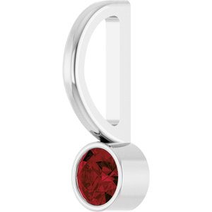 14K White Gold Natural Mozambique Garnet Pendant/Charm – image 2