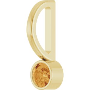 14K Yellow Gold Natural Citrine Charm/Pendant – image 2