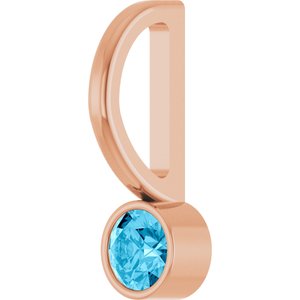 14K Rose Gold Natural Aquamarine Charm/Pendant – image 2
