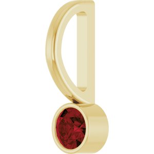 14K Yellow Gold Natural Mozambique Garnet Pendant/Charm – image 2