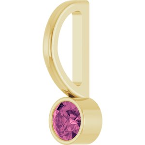 14K Yellow Gold Natural Pink Tourmaline Charm/Pendant – image 2