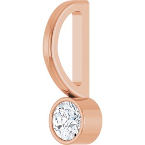 14K Rose Gold 1/10 CT Natural Diamond Charm/Pendant