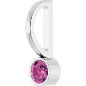 Sterling Silver Natural Pink Tourmaline Charm/Pendant – image 2