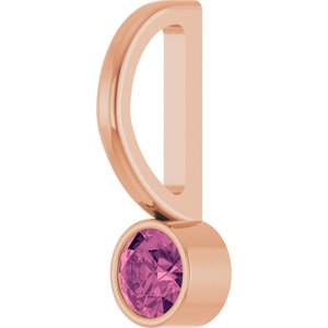 14K Rose Gold Natural Pink Tourmaline Charm/Pendant – image 2