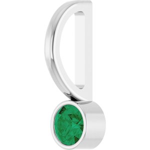 Platinum Natural Emerald Charm/Pendant – image 2