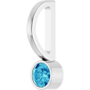 Sterling Silver Natural Blue Zircon Charm/Pendant – image 2