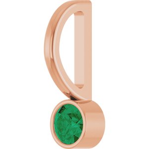 14K Rose Gold Natural Emerald Charm/Pendant – image 2