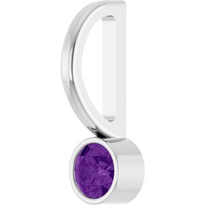 Platinum Natural Amethyst Charm/Pendant – image 2