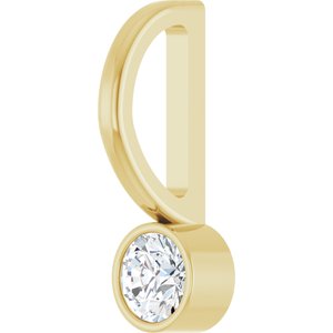14K Yellow Gold 1/10 CT Natural Diamond Charm/Pendant – image 2