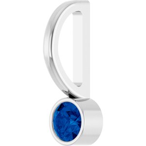 Platinum Natural Blue Sapphire Charm/Pendant – image 2