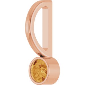 14K Rose Gold Natural Citrine Charm/Pendant – image 2