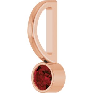 14K Rose Gold Natural Mozambique Garnet Pendant/Charm – image 2