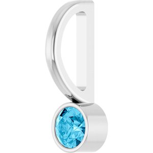 Platinum Natural Aquamarine Charm/Pendant – image 2