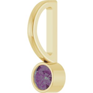 14K Yellow Gold Lab-Grown Alexandrite Charm/Pendant – image 2