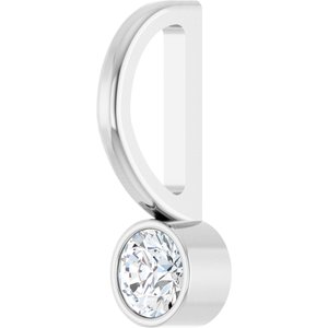 Platinum 3 mm Round Solitaire Charm/Pendant Mounting – image 3