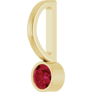 14K Yellow Gold Natural Ruby Charm/Pendant – image 2