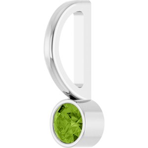 Platinum Natural Peridot Charm/Pendant – image 2
