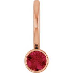 14K Rose Gold Lab-Grown Ruby Charm/Pendant