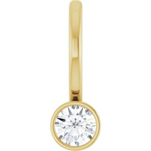 14K Yellow Gold 1/10 CT Natural Diamond Charm/Pendant