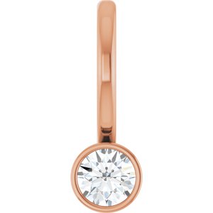 14K Rose Gold 1/10 CT Natural Diamond Charm/Pendant