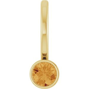 14K Yellow Natural Citrine Charm/Pendant