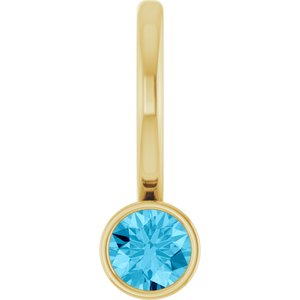 14K Yellow Gold Natural Aquamarine Charm/Pendant