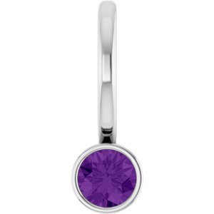 Platinum Natural Amethyst Charm/Pendant
