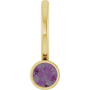 14K Yellow Gold Lab-Grown Alexandrite Charm/Pendant