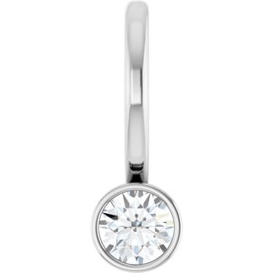14K White Gold 1/10 CT Natural Diamond Charm/Pendant