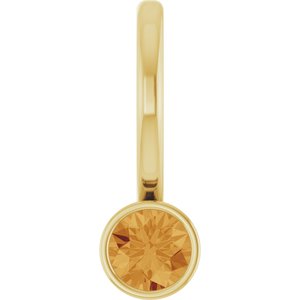 14K Yellow Gold Natural Citrine Charm/Pendant