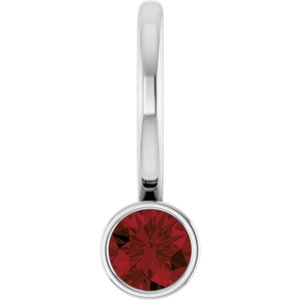 14K White Gold Natural Mozambique Garnet Pendant/Charm