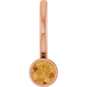 14K Rose Gold Natural Citrine Charm/Pendant