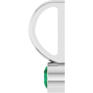 Platinum Lab-Grown Emerald Charm/Pendant – image 3