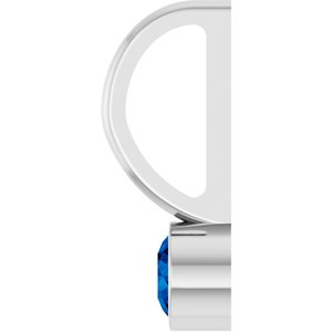 14K White Gold Lab-Grown Blue Sapphire Charm/Pendant – image 3