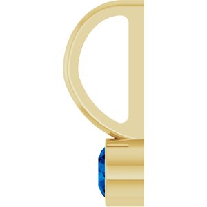 14K Yellow Gold Lab-Grown Blue Sapphire Charm/Pendant – image 3